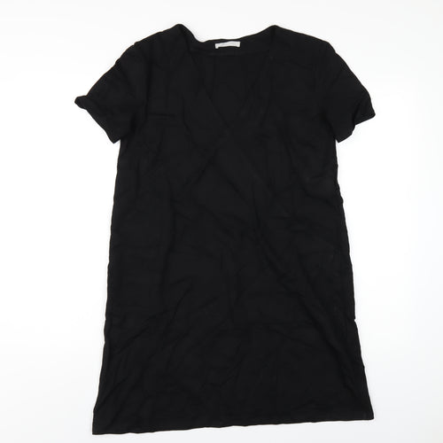 Zara Womens Black Viscose A-Line Size M Round Neck Pullover