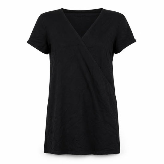 Front view of Zara women’s black viscose a-line, size M, round neck pullover