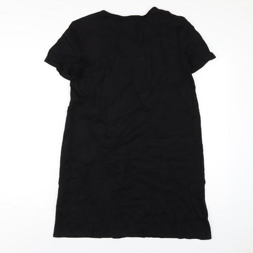 Zara Womens Black Viscose A-Line Size M Round Neck Pullover