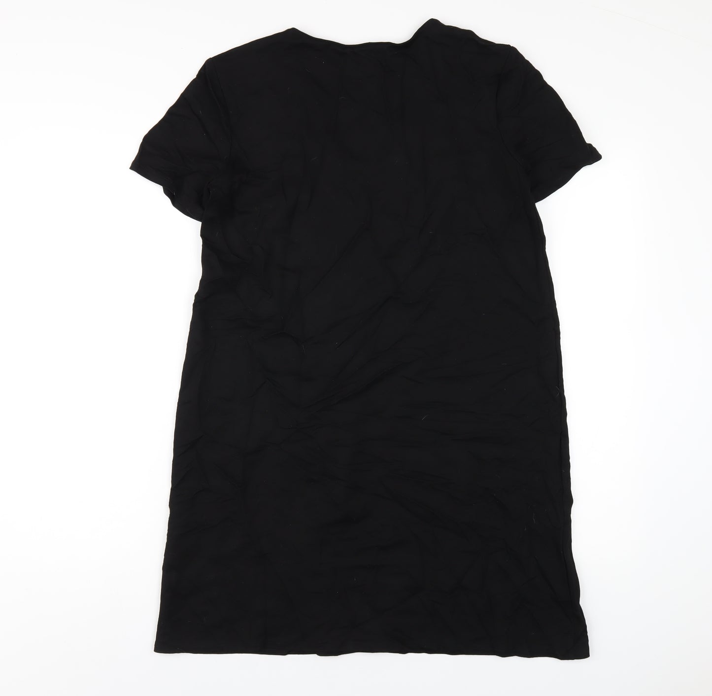 Zara Womens Black Viscose A-Line Size M Round Neck Pullover