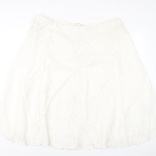 Classic Womens Ivory Viscose A-Line Skirt Size 22 Zip