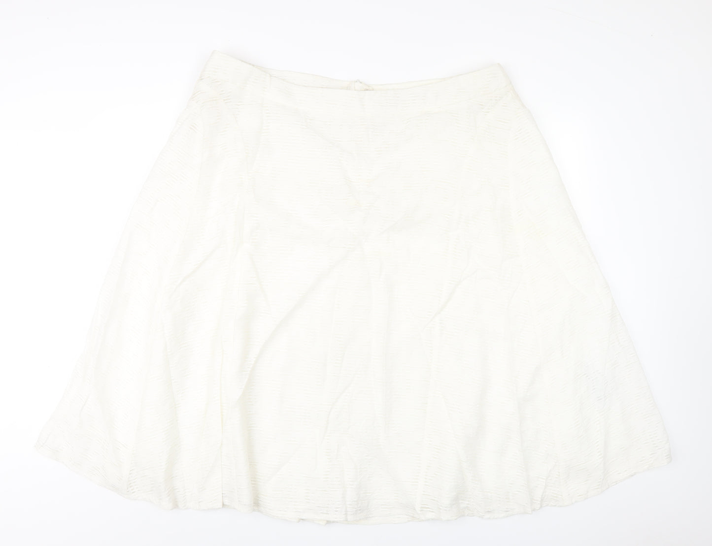 Classic Womens Ivory Viscose A-Line Skirt Size 22 Zip