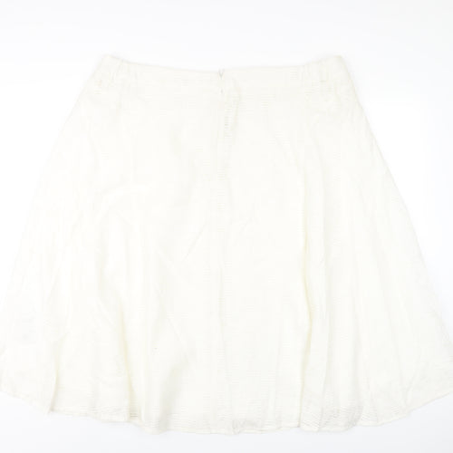 Classic Womens Ivory Viscose A-Line Skirt Size 22 Zip