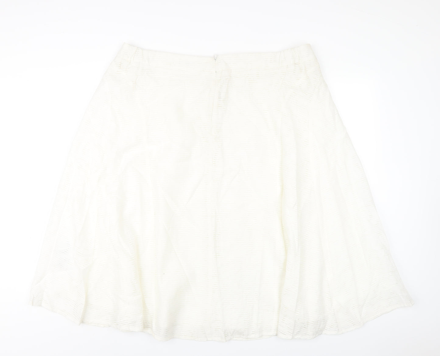 Classic Womens Ivory Viscose A-Line Skirt Size 22 Zip