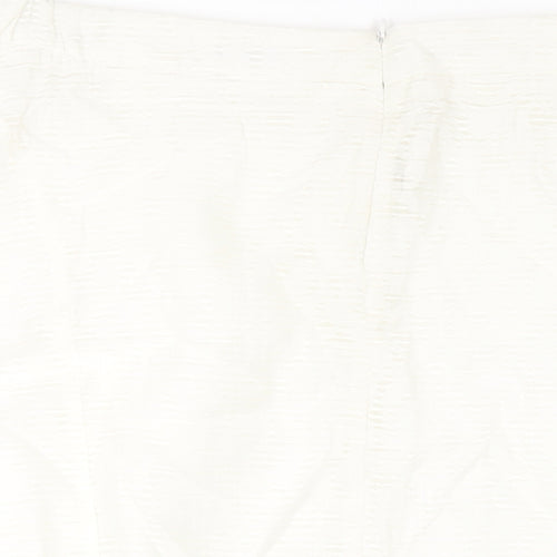 Classic Womens Ivory Viscose A-Line Skirt Size 22 Zip