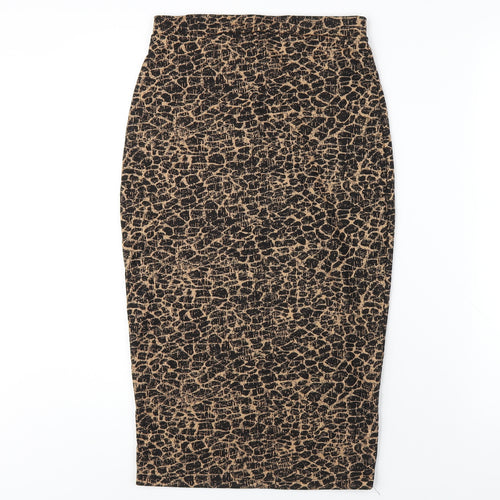 ASOS Womens Brown Geometric Polyester Straight & Pencil Skirt Size 8