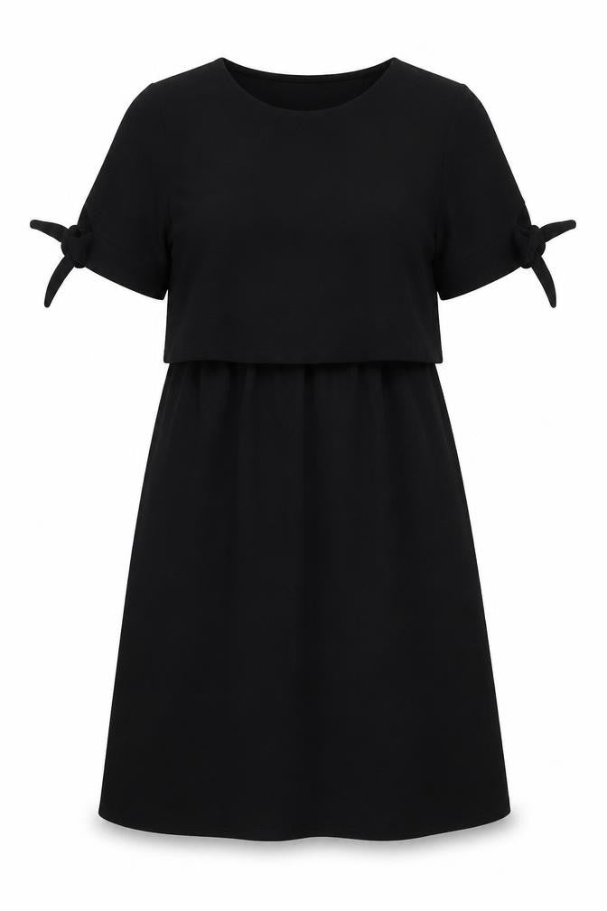 Front view of Dorothy Perkins women’s black polyester a-line, size UK 8, round neck pullover