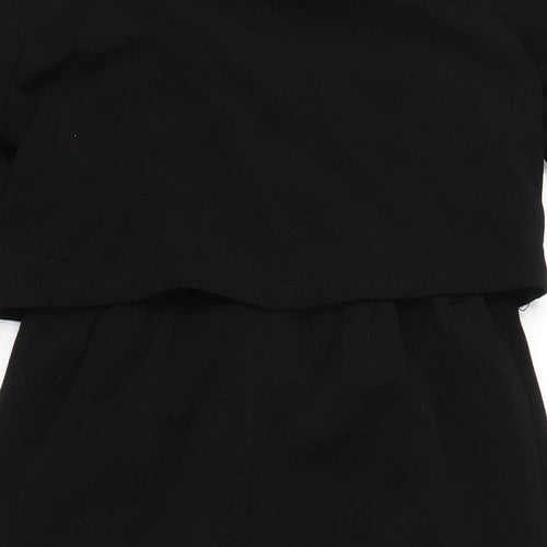 Dorothy Perkins Womens Black Polyester A-Line Size 8 Round Neck Pullover