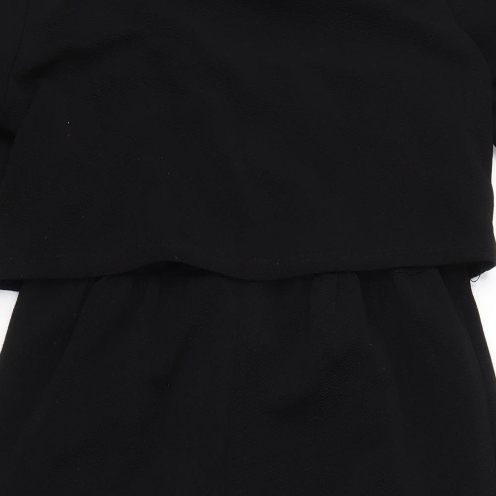 Dorothy Perkins Womens Black Polyester A-Line Size 8 Round Neck Pullover