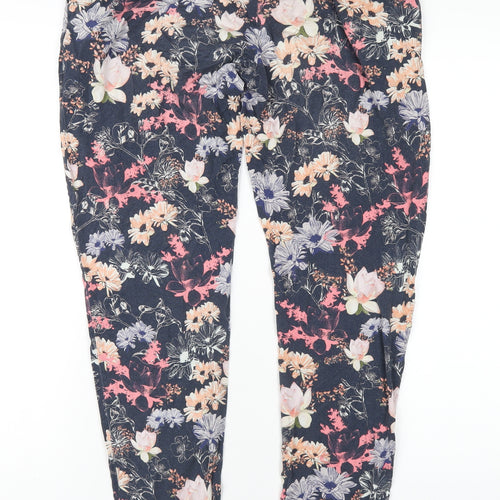 Warehouse Womens Multicoloured Geometric Viscose Trousers Size 8 L30 in Regular