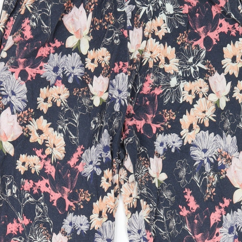 Warehouse Womens Multicoloured Geometric Viscose Trousers Size 8 L30 in Regular