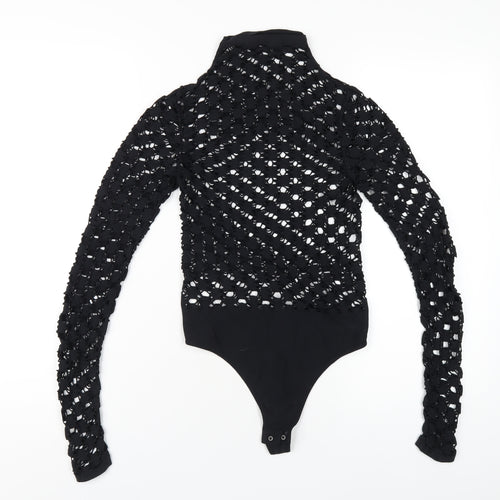 Free People Womens Black Nylon Bodysuit One-Piece Size XS Snap