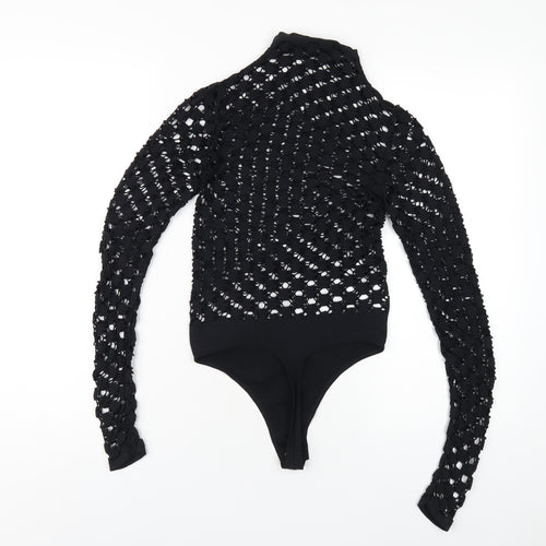 Free People Womens Black Nylon Bodysuit One-Piece Size XS Snap