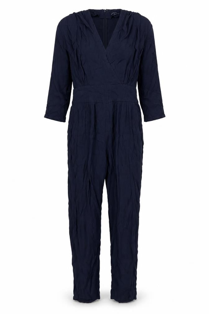 French Connection Womens Blue Acetate Jumpsuit One-Piece Size 12 L31 in Zip