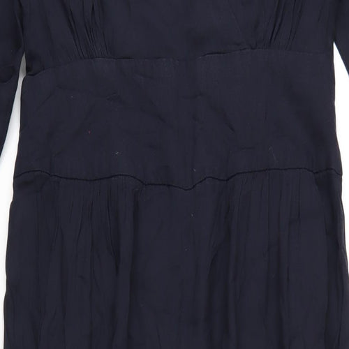 French Connection Womens Blue Acetate Jumpsuit One-Piece Size 12 L31 in Zip