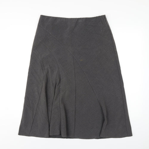 Platform Womens Grey Polyester A-Line Skirt Size 14