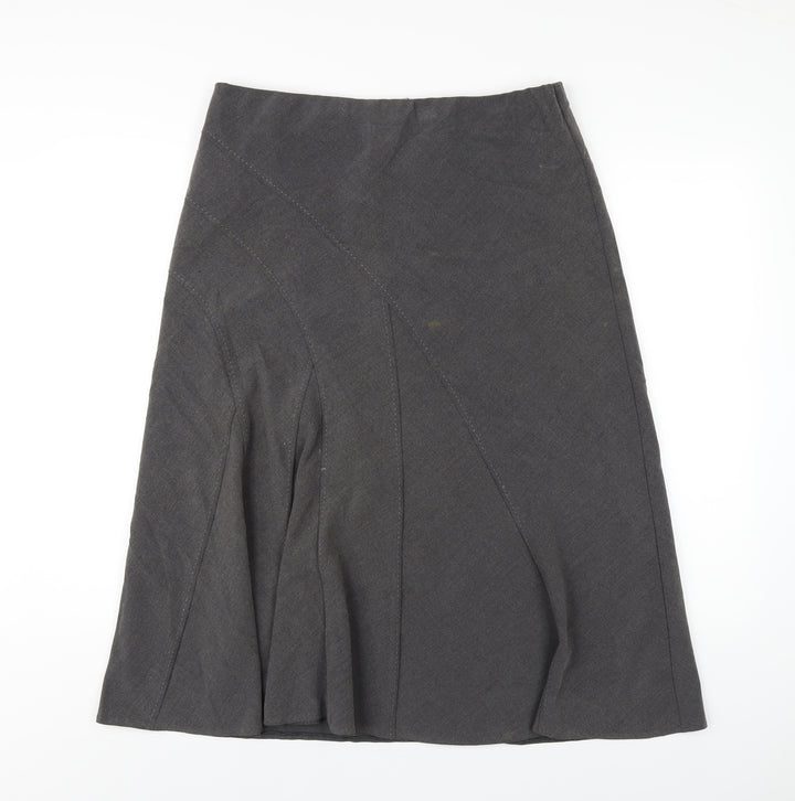 Platform Womens Grey Polyester A-Line Skirt Size 14