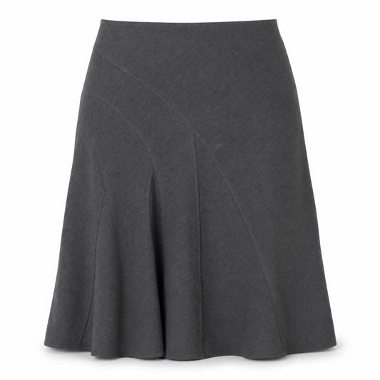 Front view of Platform women’s grey polyester a-line skirt, size UK 14