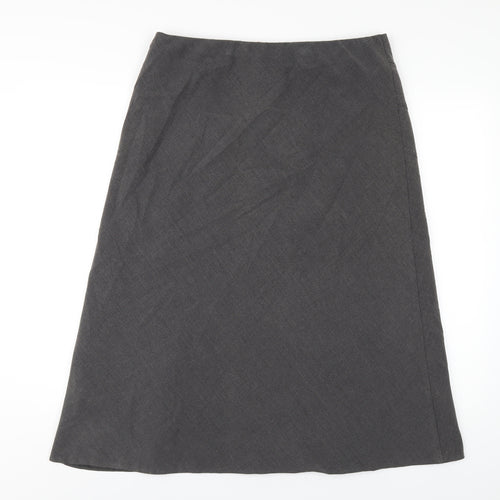 Platform Womens Grey Polyester A-Line Skirt Size 14