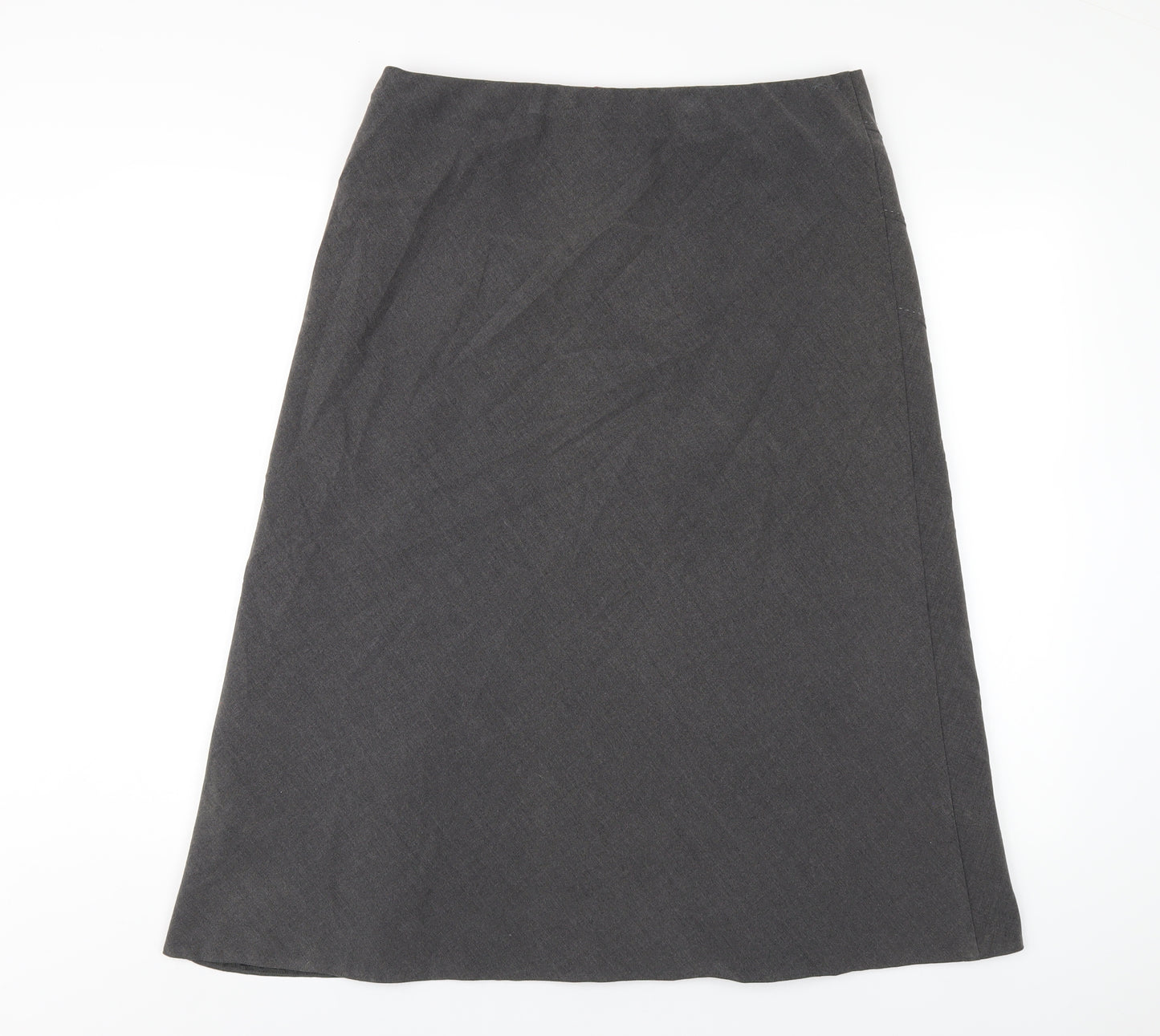 Platform Womens Grey Polyester A-Line Skirt Size 14