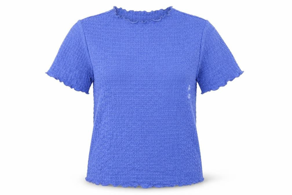 Next Womens Blue Polyester Basic T-Shirt Size 14 Round Neck