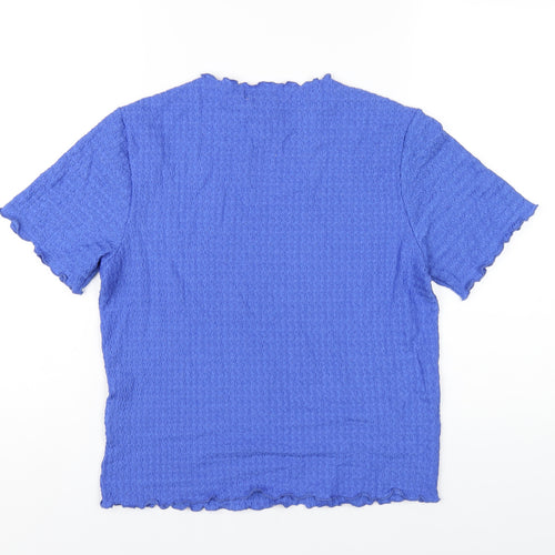 NEXT Womens Blue Polyester Basic T-Shirt Size 14 Round Neck