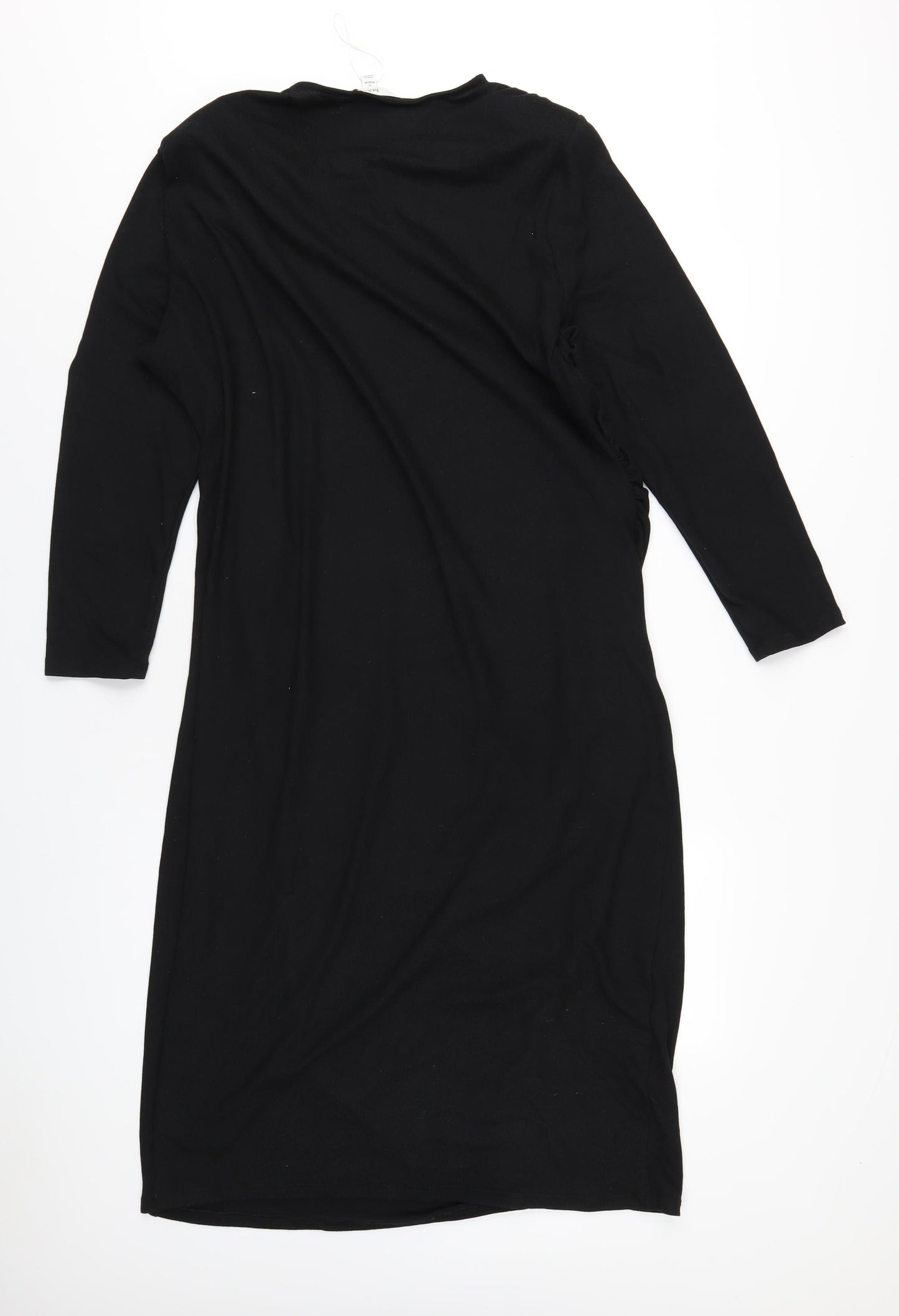 Marks and Spencer Womens Black Polyester Bodycon Size 22 Round Neck Pullover