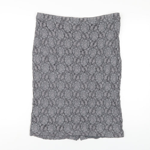Planet Womens Grey Polyester Straight & Pencil Skirt Size 14 Zip