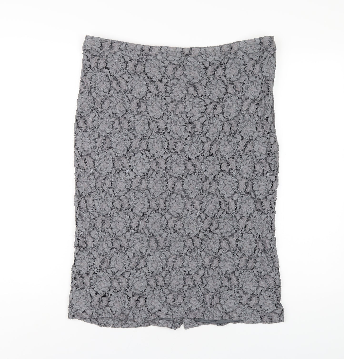 Planet Womens Grey Polyester Straight & Pencil Skirt Size 14 Zip