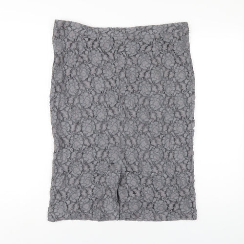 Planet Womens Grey Polyester Straight & Pencil Skirt Size 14 Zip