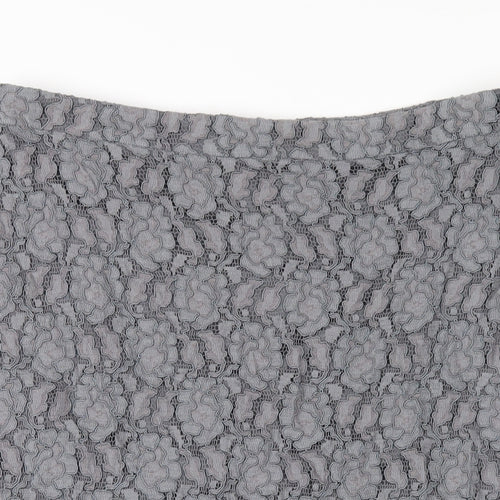 Planet Womens Grey Polyester Straight & Pencil Skirt Size 14 Zip