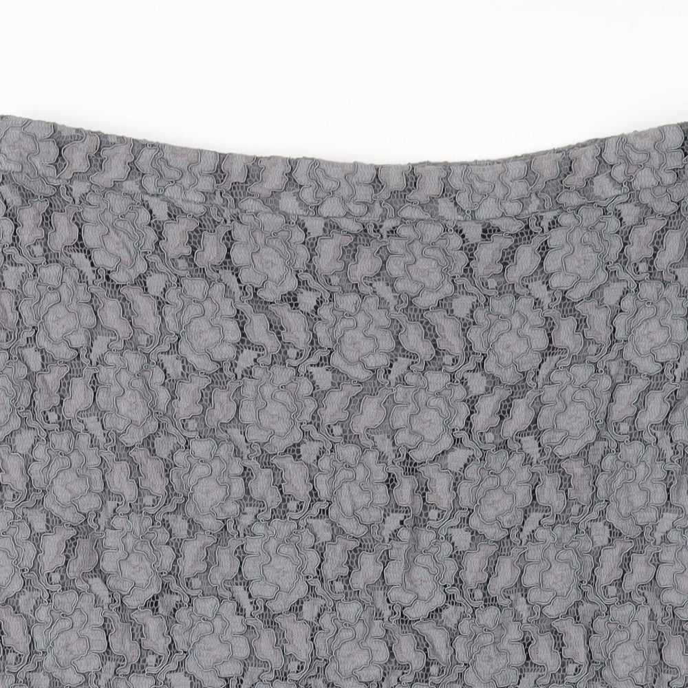 Planet Womens Grey Polyester Straight & Pencil Skirt Size 14 Zip