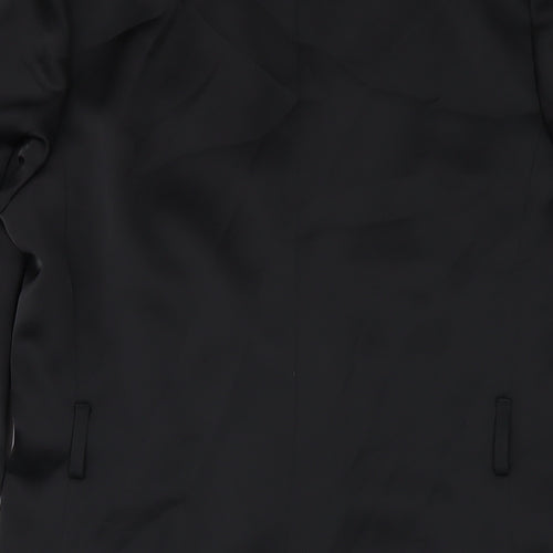 H&M Womens Black Polyester Jacket Dress Size 12 Collared Snap