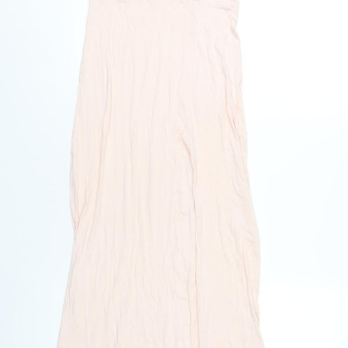 Missguided Womens Pink Viscose Maxi Size 10 One Shoulder Pullover