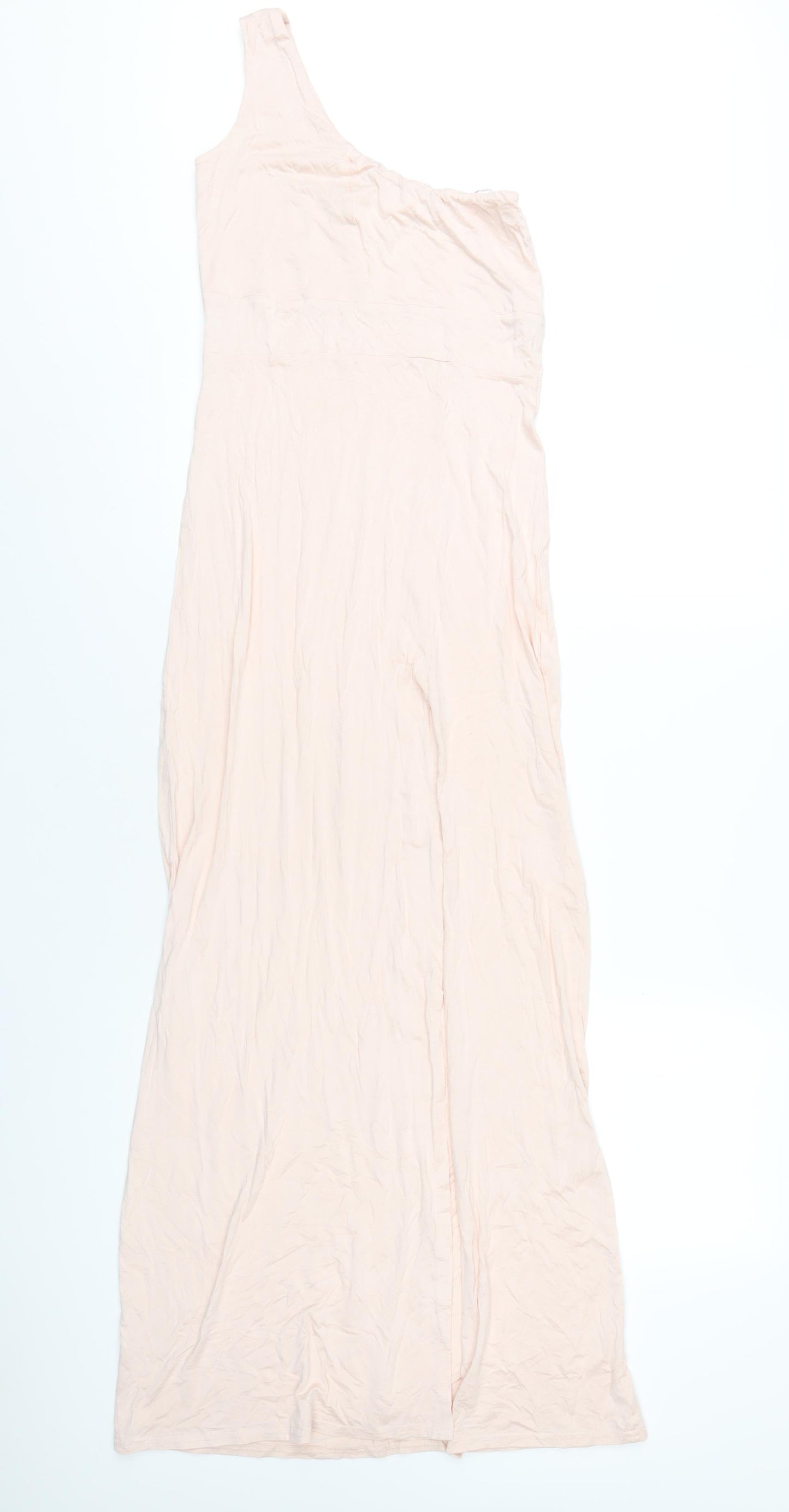 Missguided Womens Pink Viscose Maxi Size 10 One Shoulder Pullover