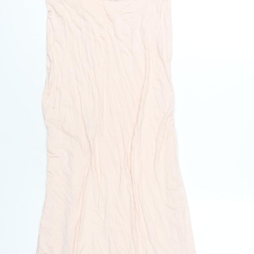 Missguided Womens Pink Viscose Maxi Size 10 One Shoulder Pullover