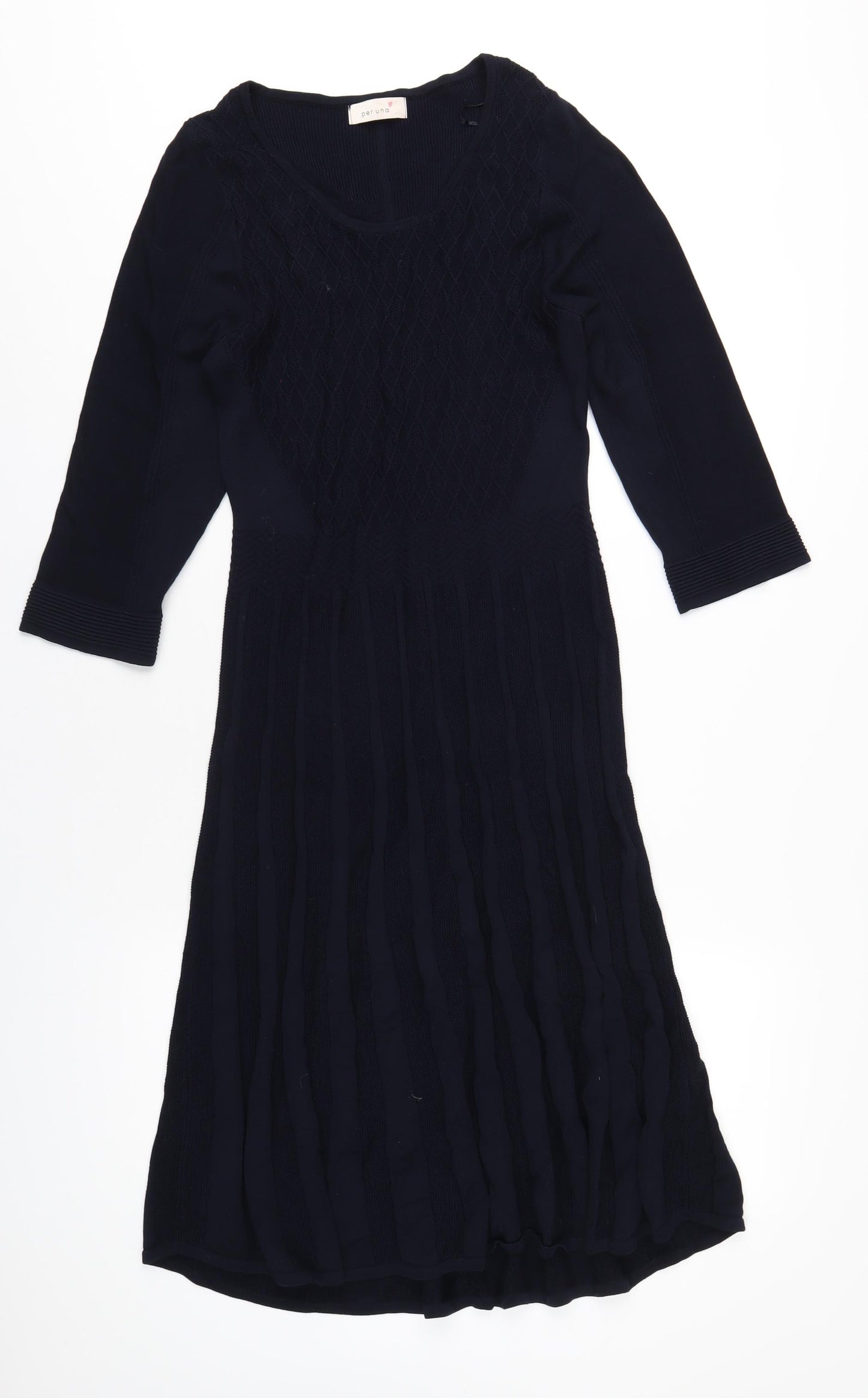 Per Una Womens Blue Viscose A-Line Size 14 Scoop Neck Pullover