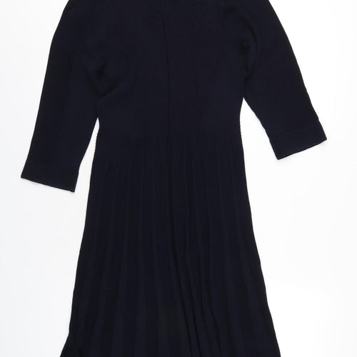 Per Una Womens Blue Viscose A-Line Size 14 Scoop Neck Pullover