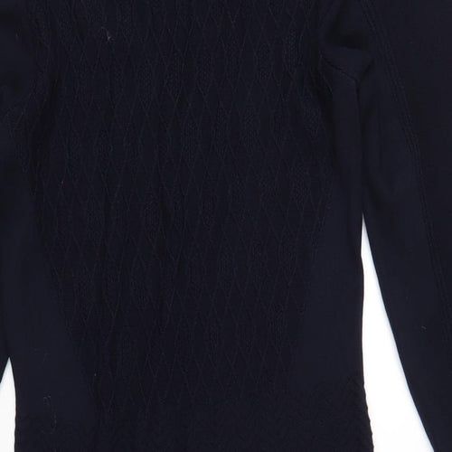 Per Una Womens Blue Viscose A-Line Size 14 Scoop Neck Pullover