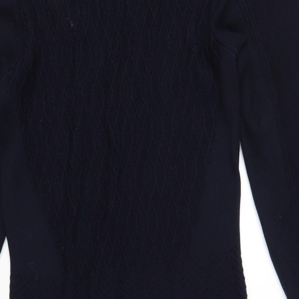 Per Una Womens Blue Viscose A-Line Size 14 Scoop Neck Pullover