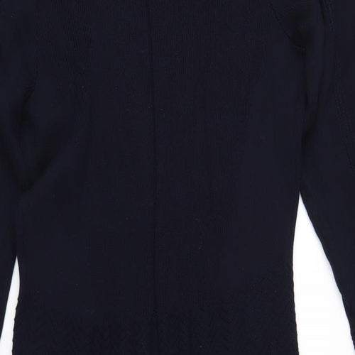 Per Una Womens Blue Viscose A-Line Size 14 Scoop Neck Pullover