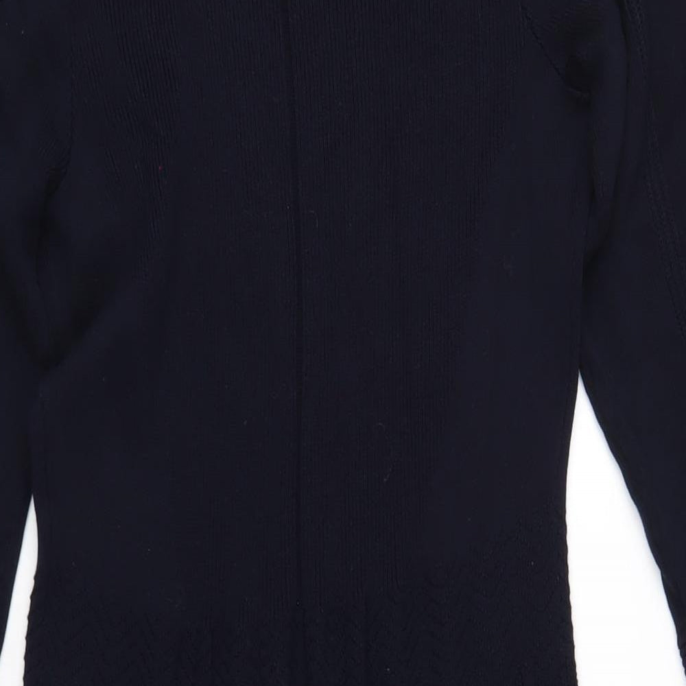 Per Una Womens Blue Viscose A-Line Size 14 Scoop Neck Pullover