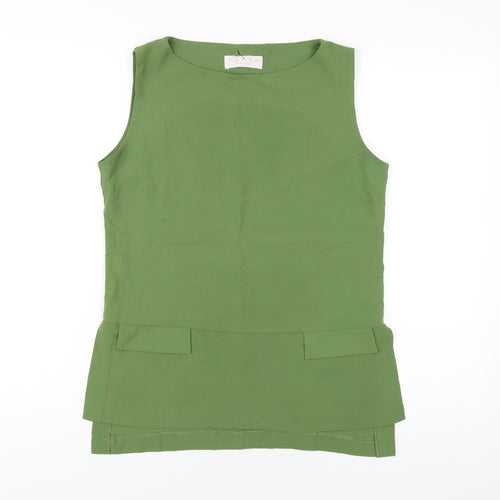 Class Womens Green Polyester Basic Tank Size 14 Round Neck