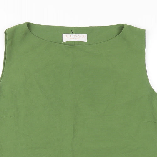 Class Womens Green Polyester Basic Tank Size 14 Round Neck