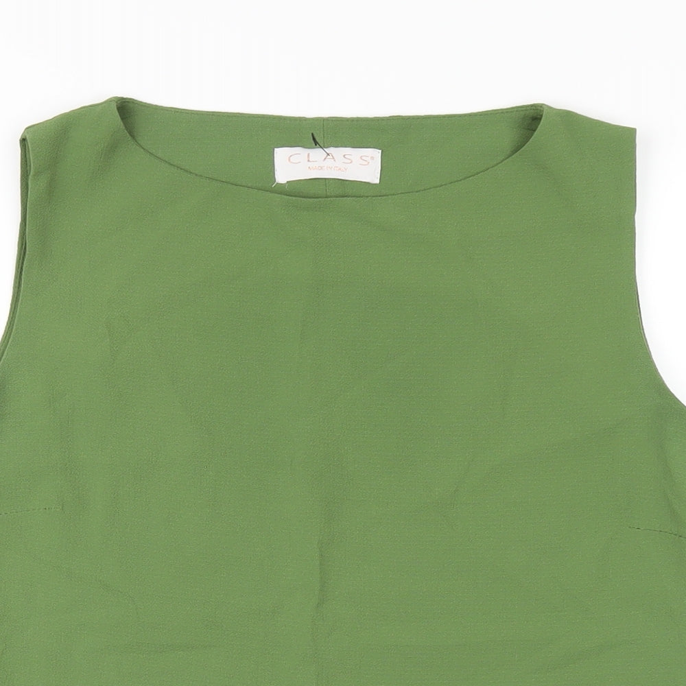 Class Womens Green Polyester Basic Tank Size 14 Round Neck