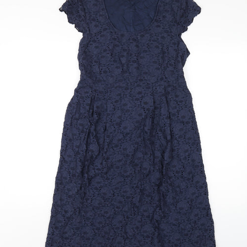 Mamalicious Womens Blue Polyester A-Line Size M Scoop Neck Pullover
