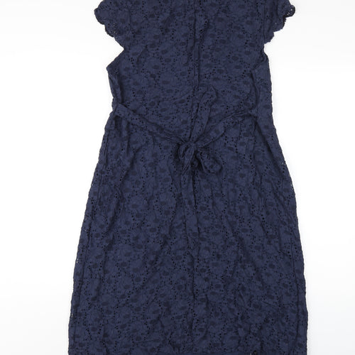 Mamalicious Womens Blue Polyester A-Line Size M Scoop Neck Pullover