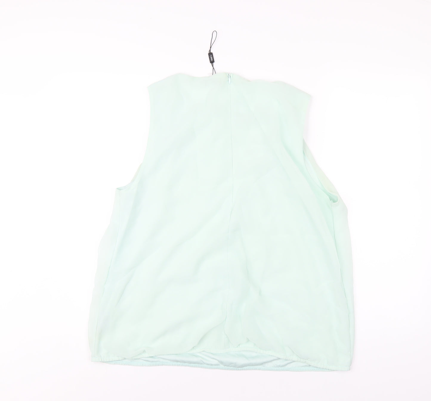 M&Co Womens Green Polyester Basic Tank Size 18 Scoop Neck