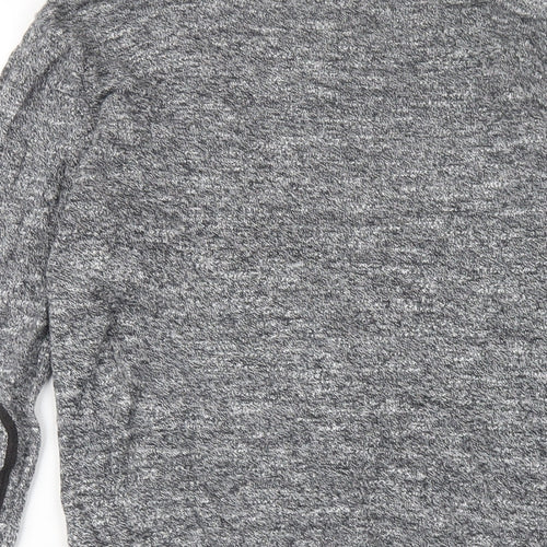 H&M Womens Grey V-Neck Cotton Cardigan Jumper Size 10
