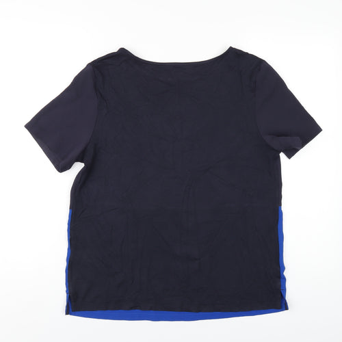 Marks and Spencer Womens Blue Polyester Basic T-Shirt Size 12 Round Neck